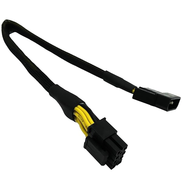 COMeap COMeap 8 Pin EPS Power Cable: Molex to CPU Adapter (4+4) - 13-inch Sleeved Converter for Reliable Power Supply
