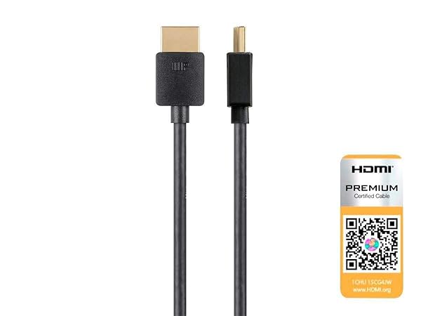 Monoprice 124184 High Speed HDMI Cable 3ft - 4K@60Hz, HDR, 18Gbps, Ultra Slim - Certified Premium Quality