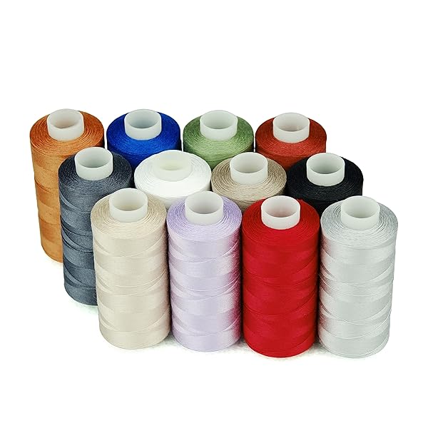 Simthread Simthread 12 Multi-Color Cotton Quilting Thread - 550 Yards Each for All Sewing Projects