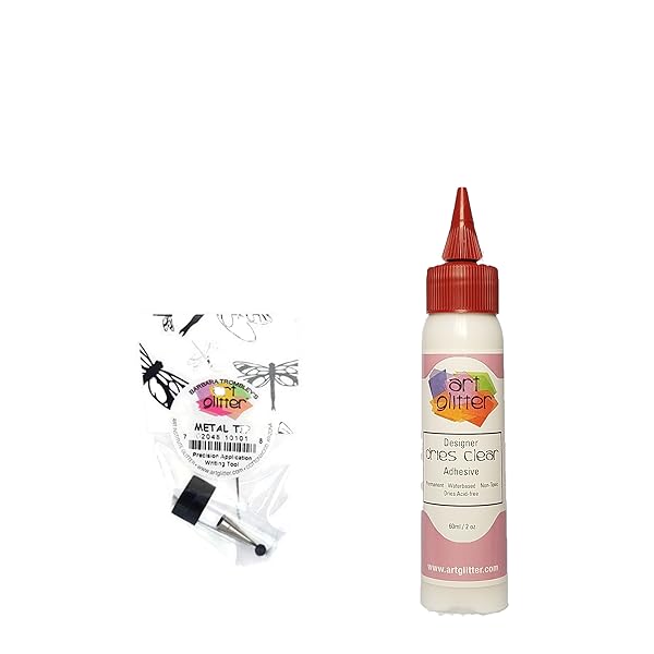 Art Glitter Art Glitter Glue Designer Dries Clear 2 oz - Ultra Fine Metal Tip Adhesive for Crafting - View 6 of 6