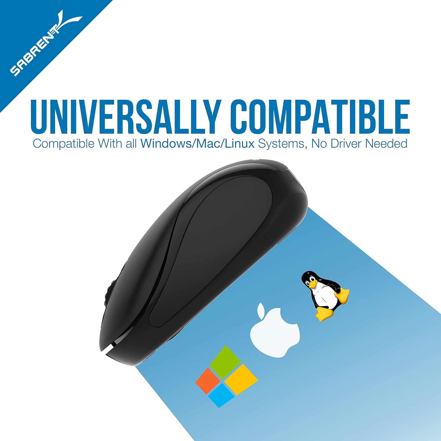 SABRENT SABRENT Mini Travel Wireless Mouse 24GHz with Nano Receiver Compact Design for Easy Portability - View 8 of 9