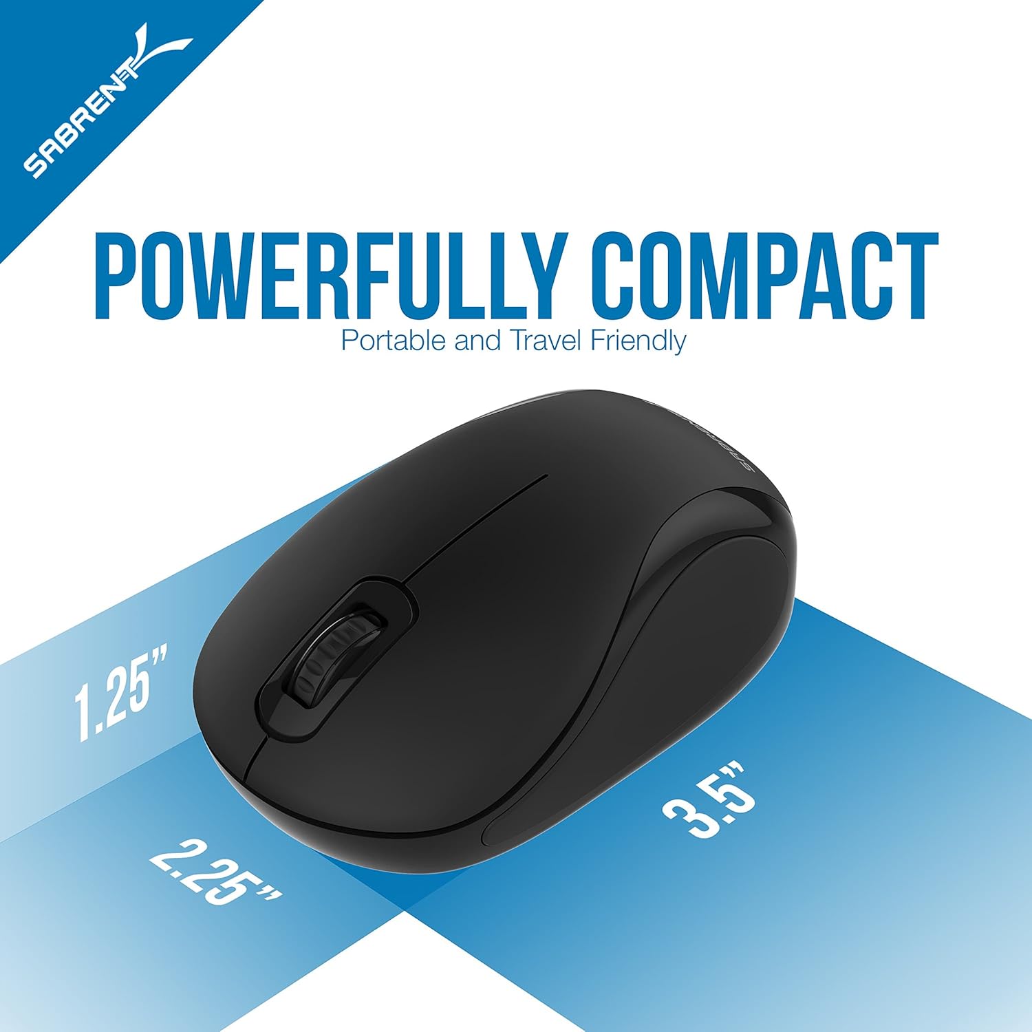 SABRENT SABRENT Mini Travel Wireless Mouse 24GHz with Nano Receiver Compact Design for Easy Portability - View 9 of 9