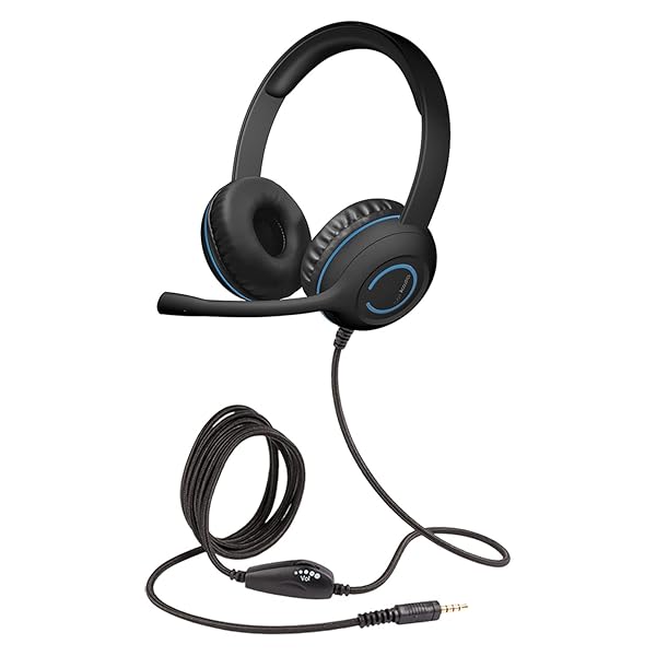 Cyber Acoustics Cyber Acoustics AC-5002 Stereo Headset: Noise-Canceling Mic for PCs, Tablets & Phones - Perfect for Classroom & Home Use