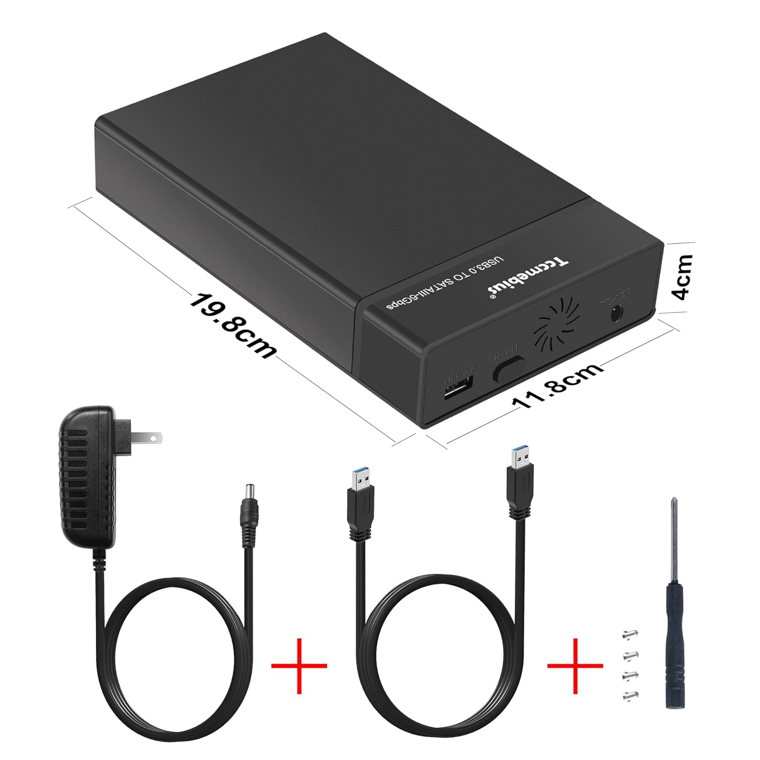 Tccmebius Tccmebius USB 3.0 External Hard Drive Enclosure for 2.5 3.5 Inch SATA HDD SSD Up to 20TB Tool-Free Docking Station with UASP Support - View 7 of 9
