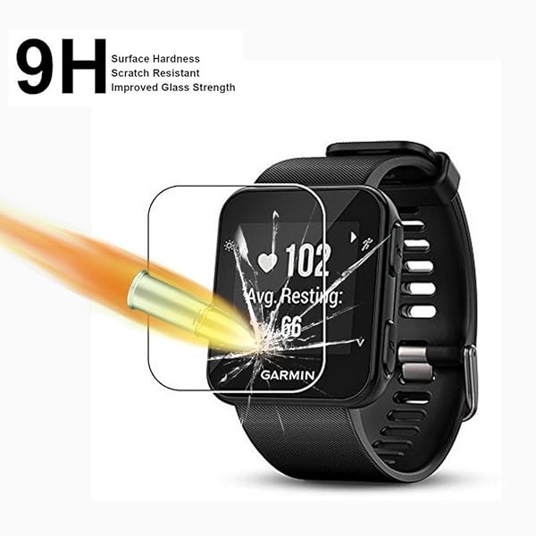 AKWOX AKWOX Pack of 4 Tempered Glass Screen Protector for Garmin Forerunner 35 High Definition Anti-Bubble 9H 0.3mm - View 3 of 6