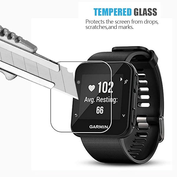 AKWOX AKWOX Pack of 4 Tempered Glass Screen Protector for Garmin Forerunner 35 High Definition Anti-Bubble 9H 0.3mm - View 4 of 6