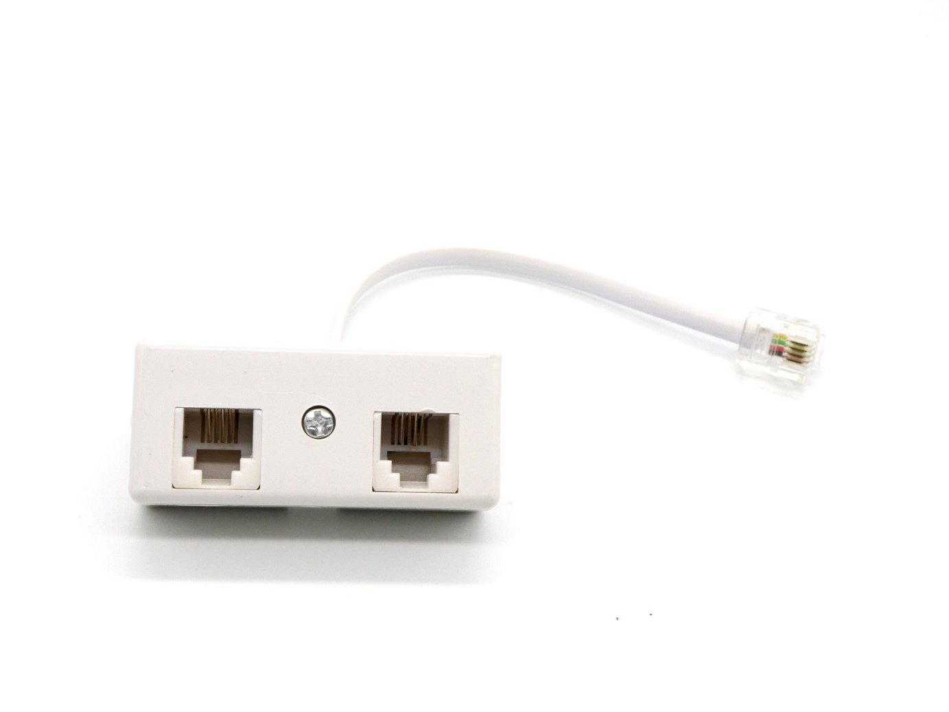 2-Way RJ11 Telephone Plug to Socket Adapter & Splitter for Landline Phones - Fast Connection