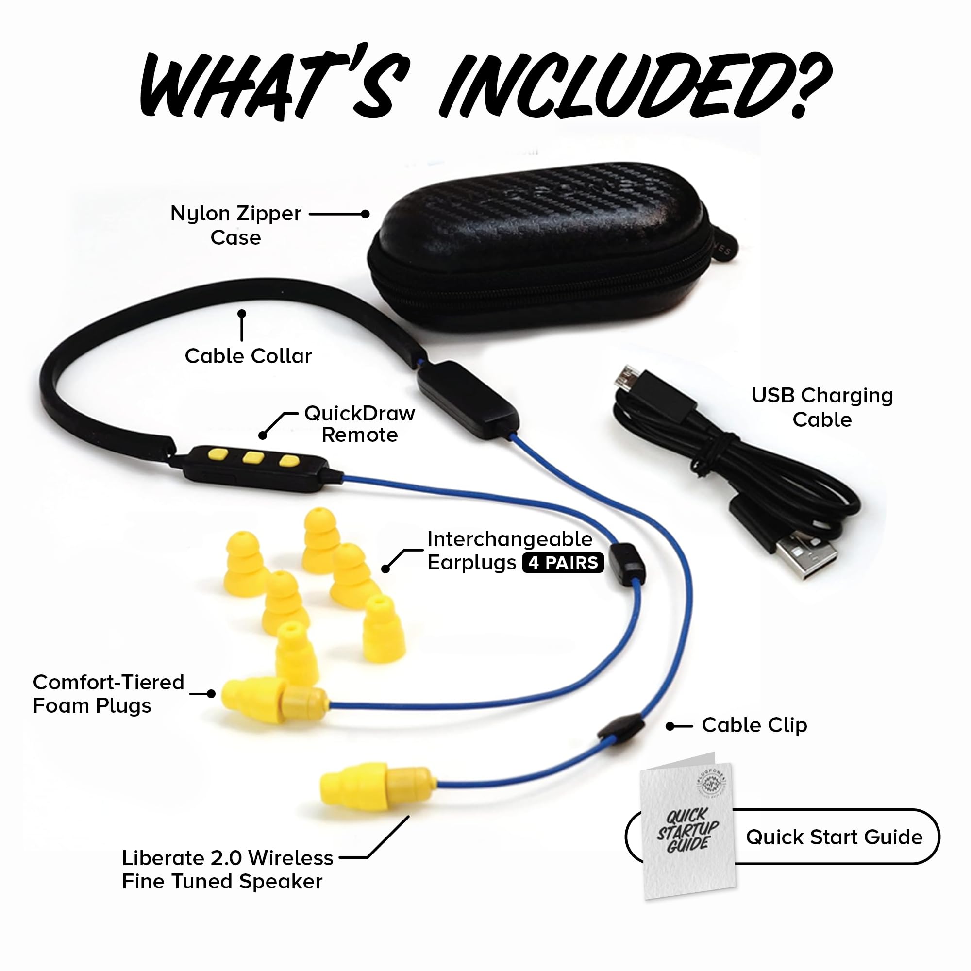 Plugfones Liberate 2.0 Earplug Earbud Hybrid Blue Cable Yellow Accents Yellow Plugs for Ultimate Comfort and Sound Quality - View 5 of 8