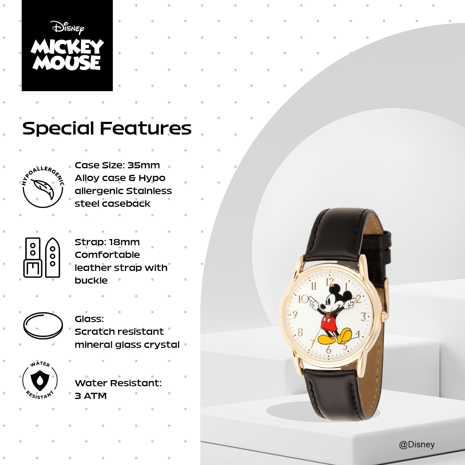 Disney Men's Mickey Mouse Quartz Metal Casual Watch Black WDS000405 - View 4 of 6