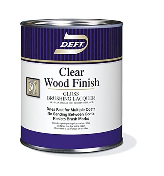 DEFT Brushing Lacquer DFT010/04 - Clear Gloss Wood Finish, 1 Quart for Durable Protection