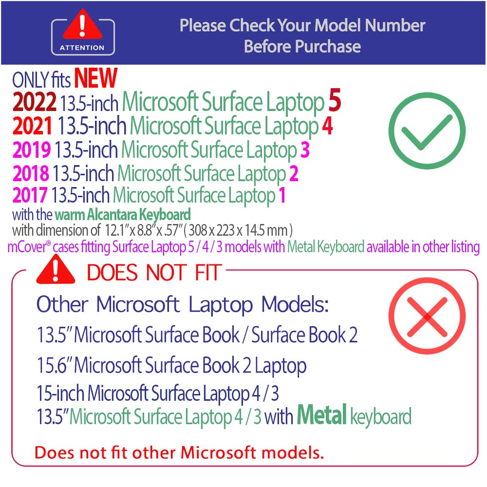 mCover Hard Case for 13.5 Inch Microsoft Surface Laptop 1 2 3 4 5 with Alcantara Keyboard Red - View 3 of 8