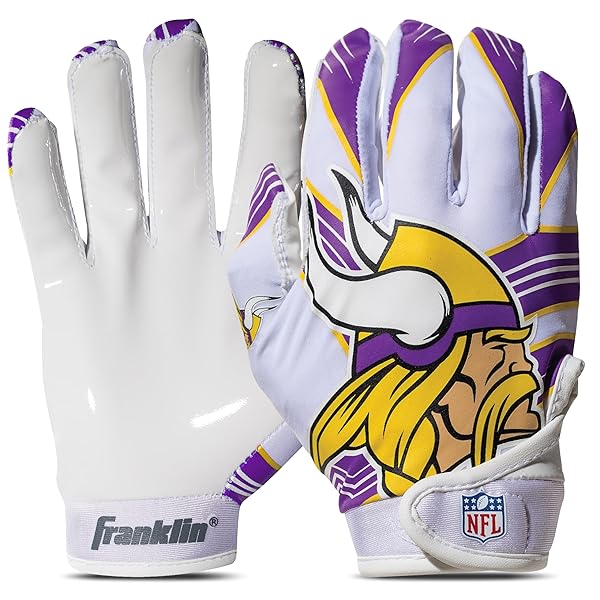 Franklin Sports Franklin Sports Minnesota Vikings Youth NFL Receiver Gloves - Kids' Silicone Palm Football Gear
