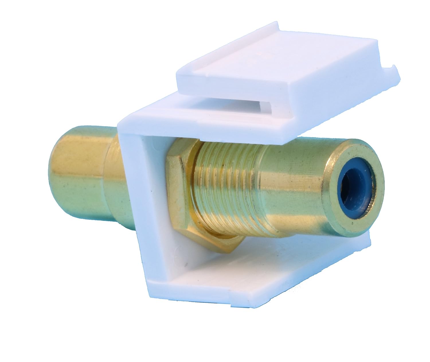 RiteAV RCA Blue Keystone Coupler White Female to Female for Easy Audio Video Connections