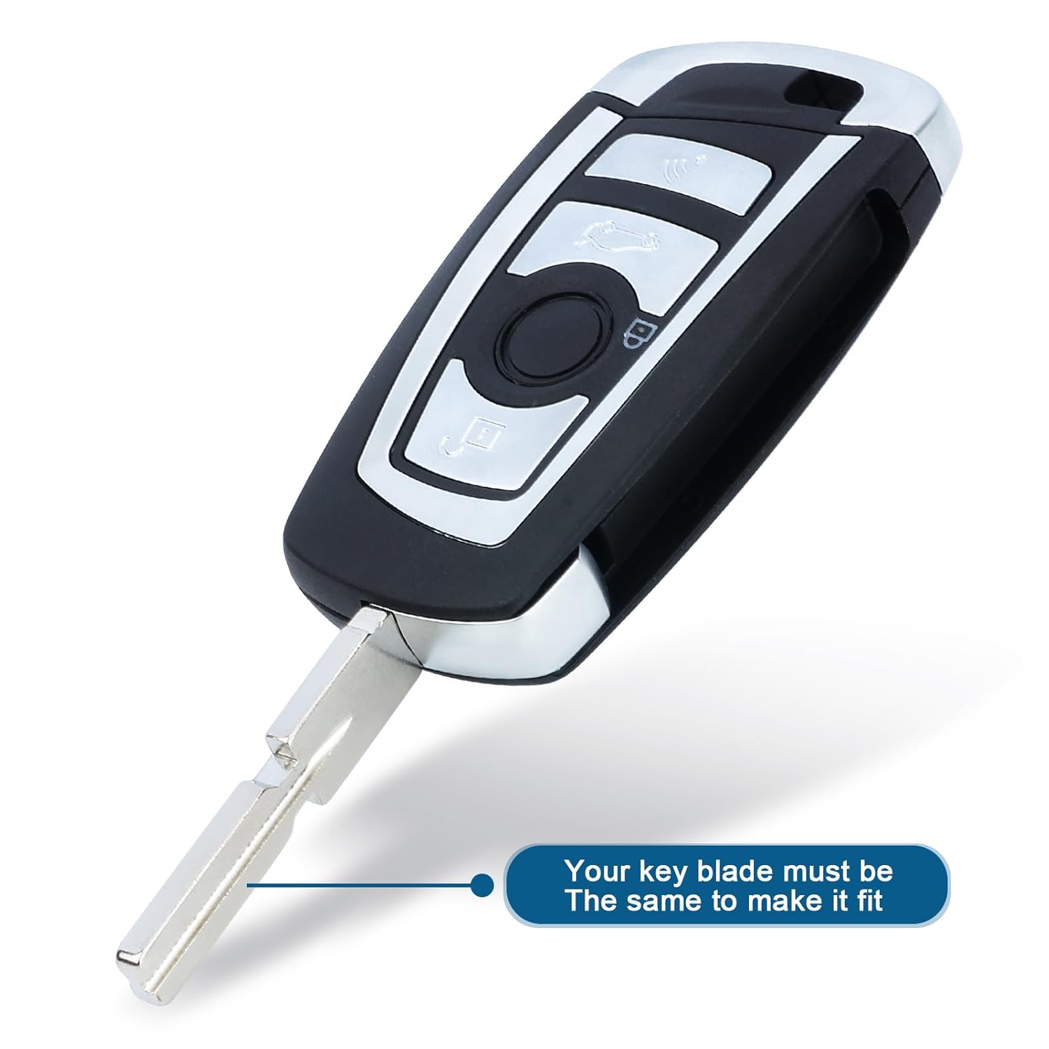 Keyecu Keyecu EWS Modified Flip Remote Key 315MHZ ID44 for BMW 3 5 7 Series HU58 1998 to 2005 - View 2 of 6