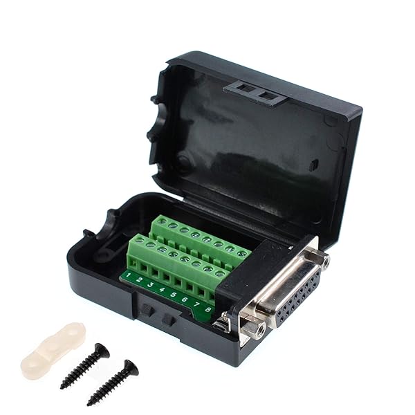 Oiyagai Oiyagai DB15 Female 15Pin Connector Adaptor with Nut Terminal Breakout Board Signal Module Case Free Welding