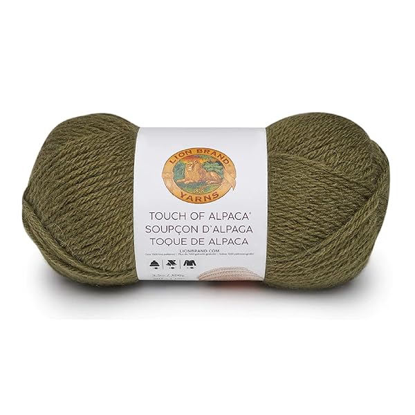 Lion Brand Yarn Buy Lion Brand Touch of Alpaca Yarn in Olive - Soft, Cozy, Perfect for Knitting & Crocheting - View 3 of 5