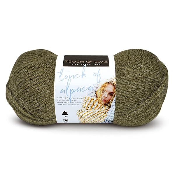 Lion Brand Yarn Buy Lion Brand Touch of Alpaca Yarn in Olive - Soft, Cozy, Perfect for Knitting & Crocheting - View 2 of 5