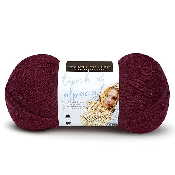 Lion Brand Yarn Lion Brand Yarn Touch of Alpaca Yarn 1 Skein Crimson for Knitting and Crocheting Projects