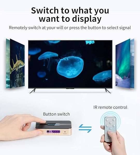 VENTION VENTION 5x1 HDMI Switch 4K@30Hz with IR Remote - Perfect for Roku, Apple TV, PS5, Fire Stick & More! - View 6 of 10
