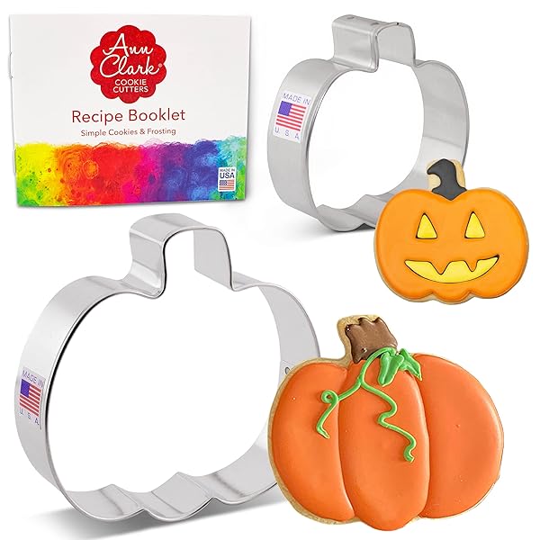 Ann Clark Cookie Cutters "Buy Ann Clark 2-Pc. Pumpkin Cookie Cutters Set - Made in USA, 4" & 3" Sizes for Perfect Fall Baking!"