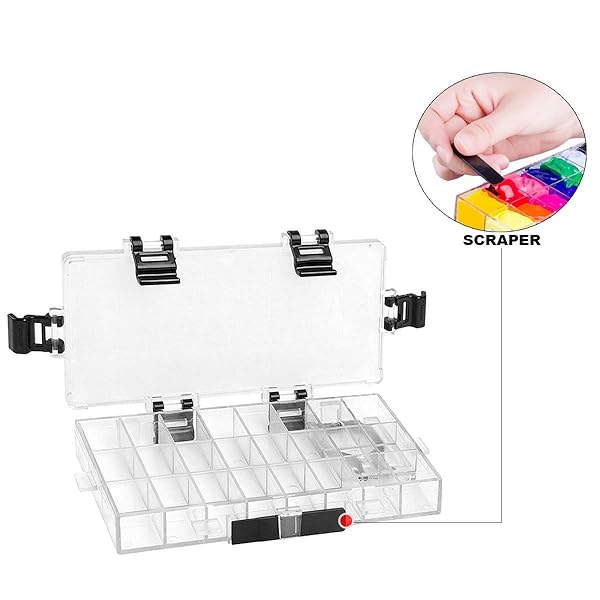 TRANSON Transon 24-Well Airtight Paint Storage Palette for Watercolor, Gouache, Acrylic & Oil - Stay Wet & Organized! - View 5 of 9