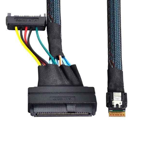 Chenyang CY SFF-8639 U.2 to Slimline SFF-8654 4i NVMe PCIe SSD Cable for Mainboard SSDs - Compatible with 750, P3600, P3700 M.2