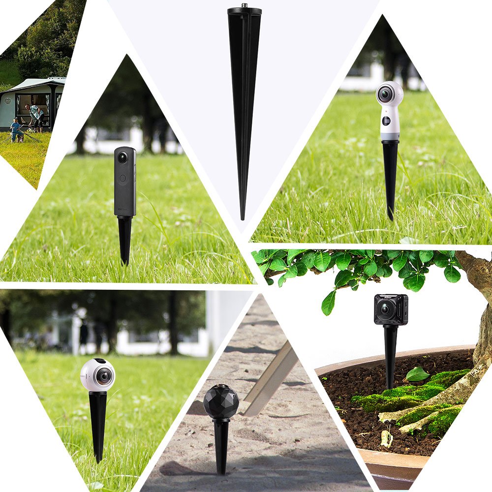 HOLACA Spike Pole Mount Ground Stake for Insta360 One R Samsung Gear 360 2017 Edition 360fly Ricoh Theta V SC2 M15 LG 360 Nikon Keymission Garmin Virb 360 - View 7 of 7