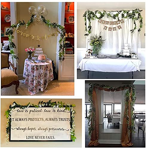 31ft Artificial Silk Wisteria Flowers Hanging Vine 5 Pcs Faux Plants Ivy Garland Decor for Home Kitchen Party White - View 7 of 7