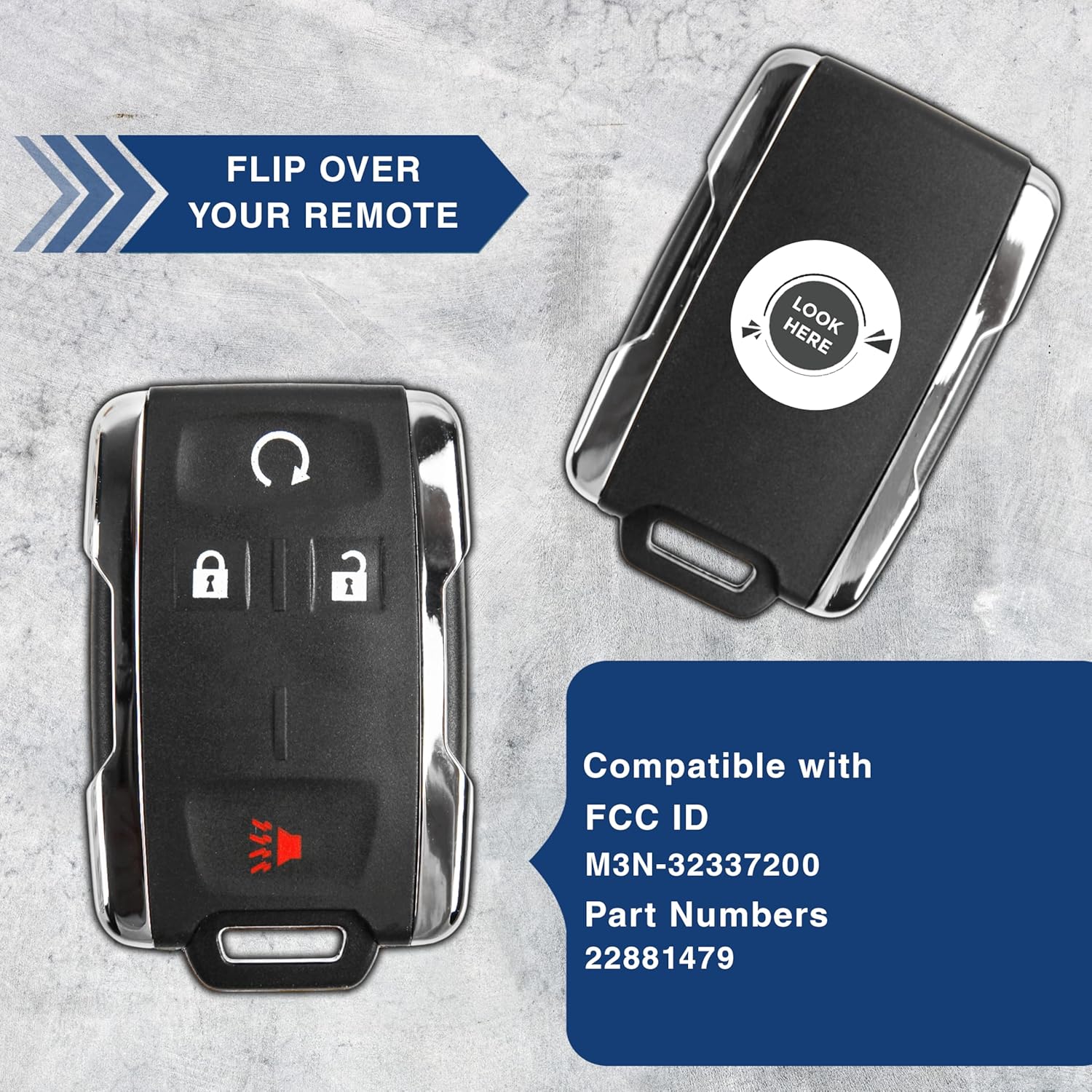 KeylessOption KeylessOption Keyless Entry Remote Control Car Key Fob Replacement for Chevy GMC M3N32337100 Pack of 2 - View 5 of 8