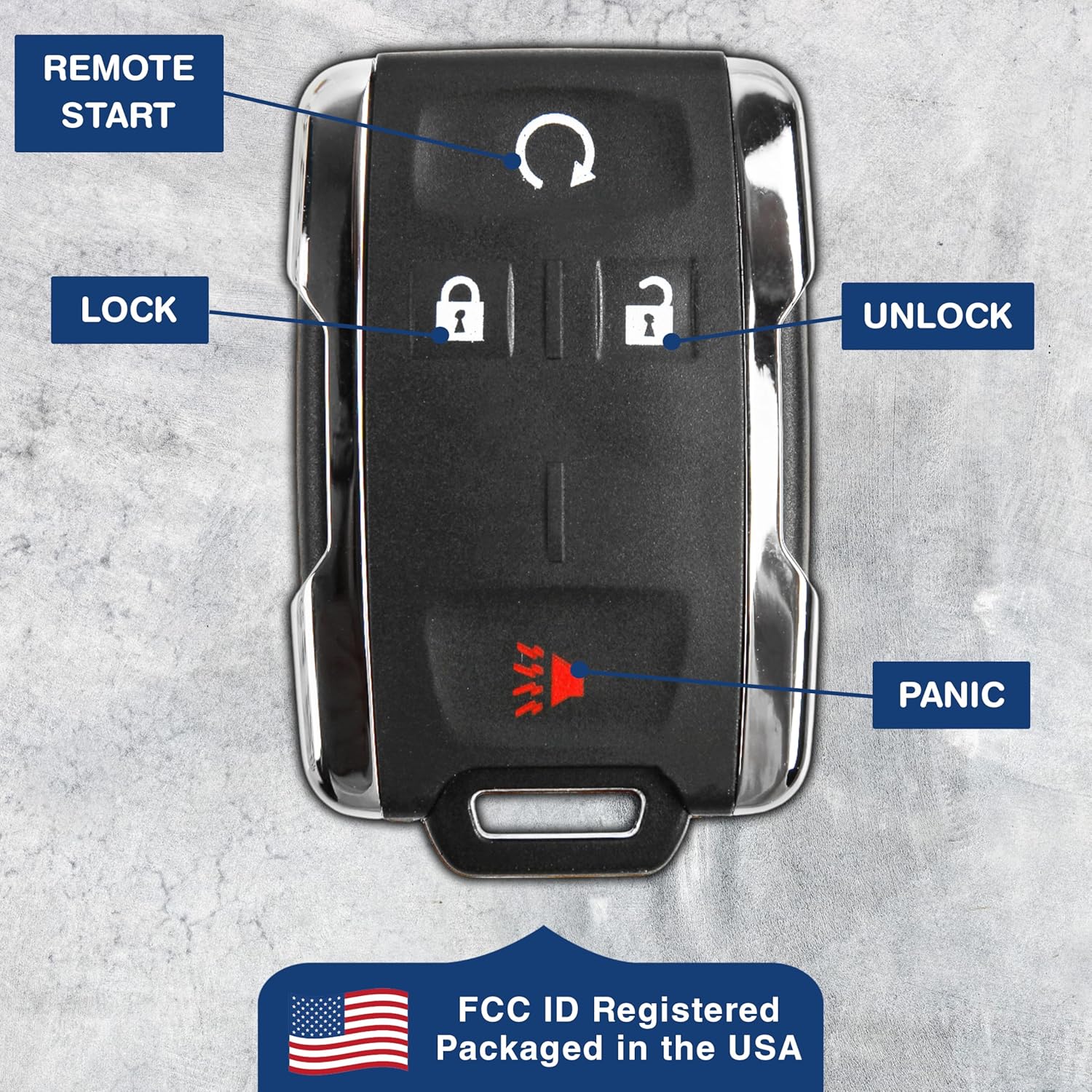 KeylessOption KeylessOption Keyless Entry Remote Control Car Key Fob Replacement for Chevy GMC M3N32337100 Pack of 2 - View 6 of 8