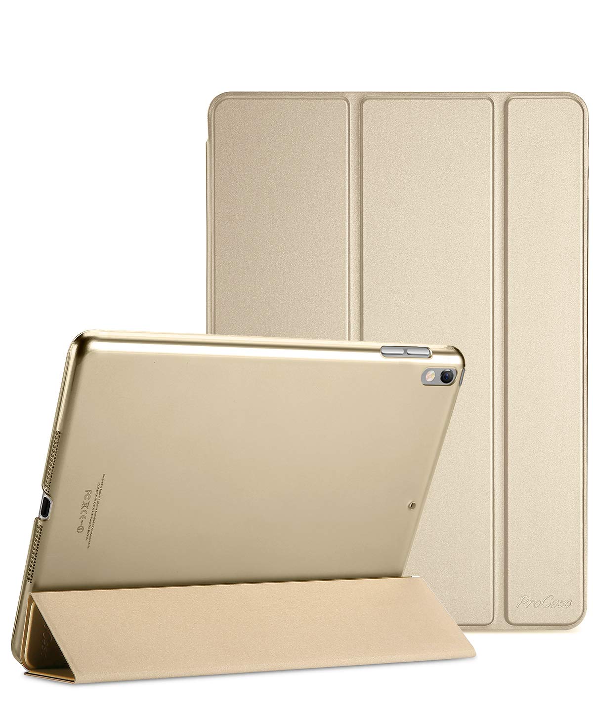 ProCase Smart Case for 10.5 Inch iPad Air 3rd Gen 2019 iPad Pro 2017 Slim Stand Cover Translucent Frosted Back Gold