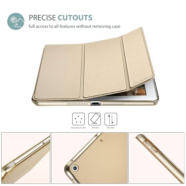 ProCase ProCase Ultra Slim Lightweight iPad Case 9.7 Inch 2017 Smart Cover with Translucent Back Auto Sleep Wake Feature Gold - View 4 of 9