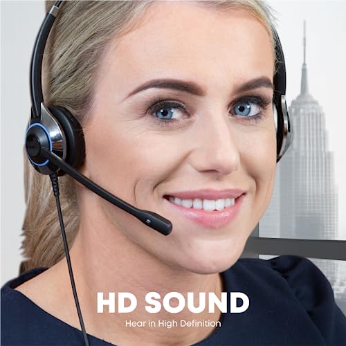 TruVoice Deluxe Double Ear Noise Canceling Headset for Call Center Office Compatible with Cisco 6000 7800 8000 Series Phones - View 6 of 7