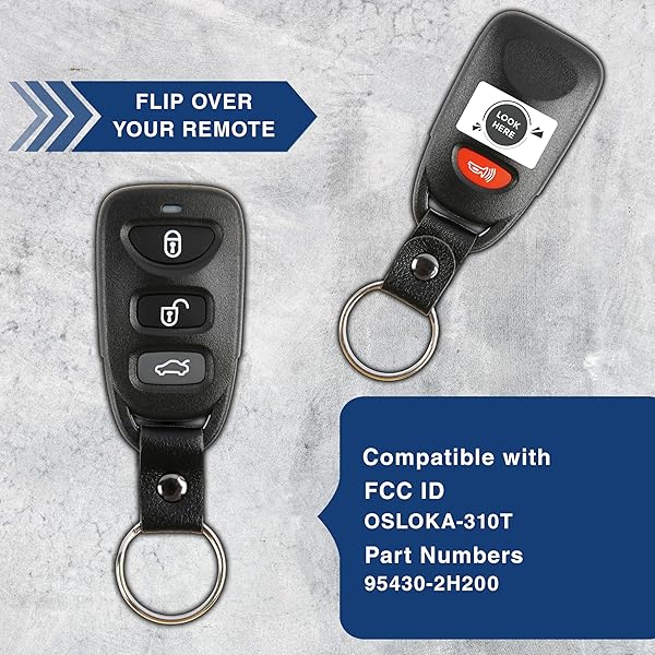 KeylessOption KeylessOption Keyless Entry Remote Control Car Key Fob for Hyundai Sonata 2011 to 2014 OSLOKA950T - View 5 of 9