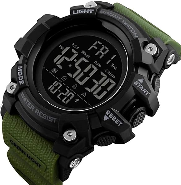 MASTOP Men Multifunction Digital Watch LED Military Outdoor Sports Casual Wristwatch Titanium - View 3 of 8
