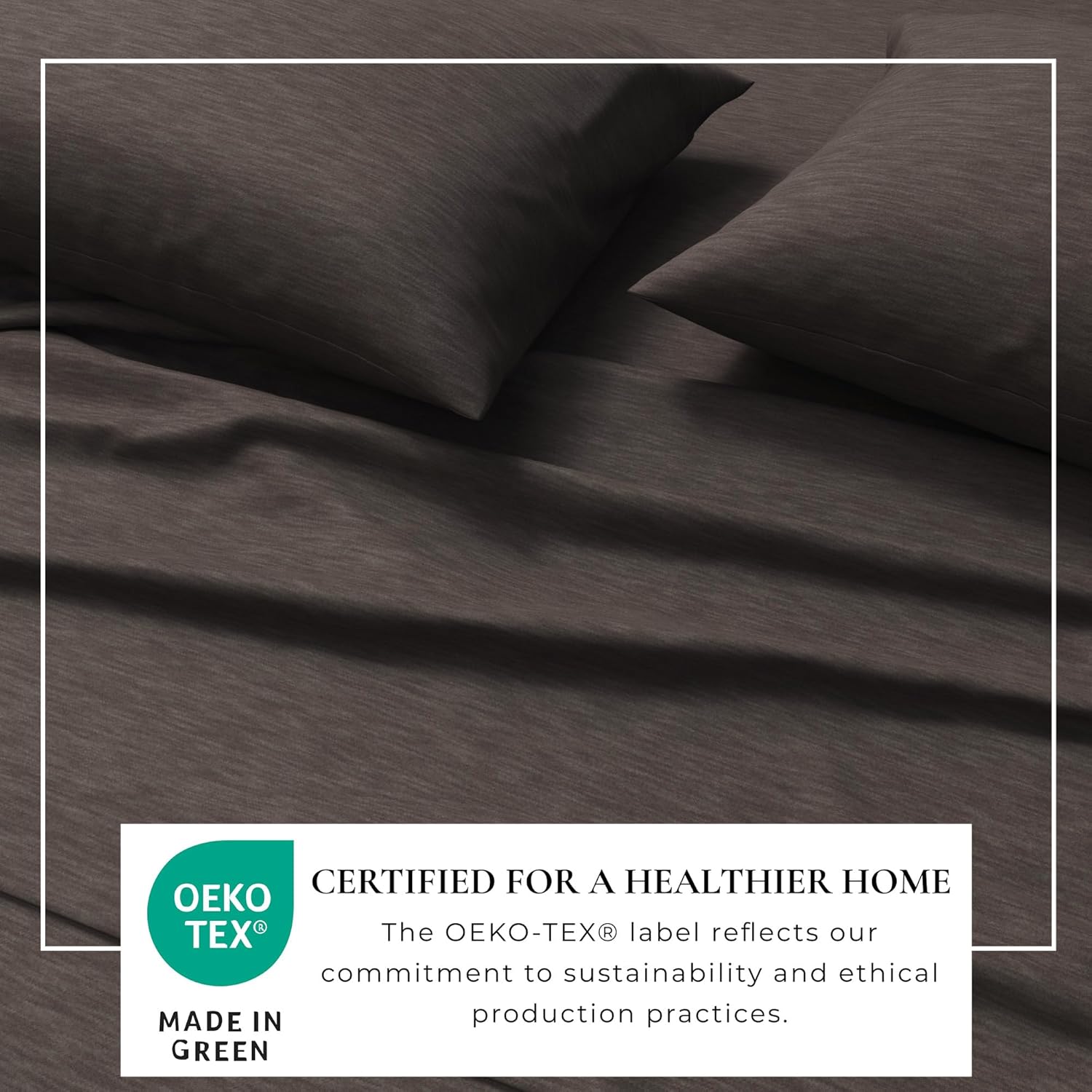 Great Bay Home Cotton Jersey Knit Twin Sheet Set Ultra Soft Stretchy Heathered Melange Grey Bed Sheets Cozy T Shirt Sheet and Pillowcase Set - View 4 of 9