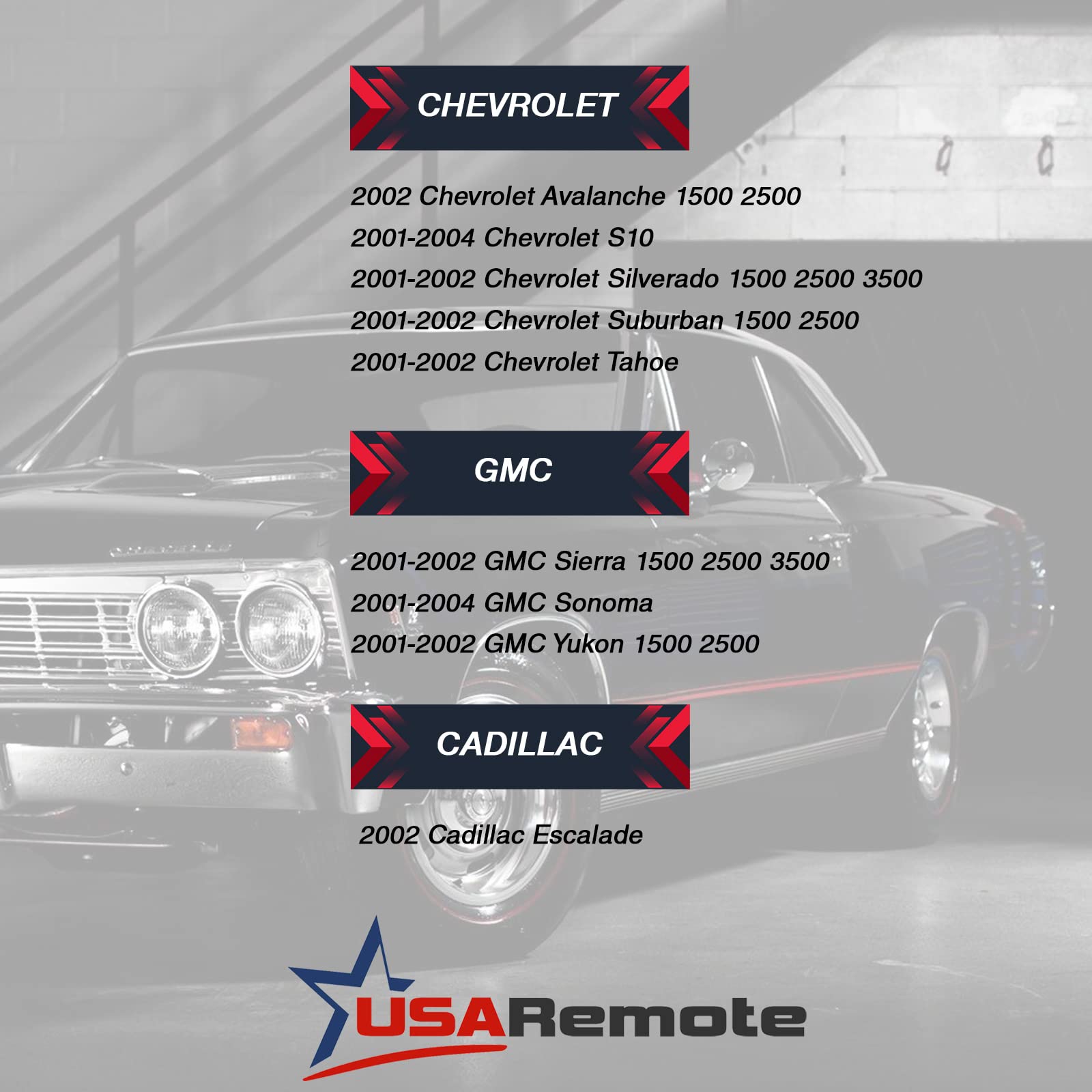 Key Fob Remote for 2001 2002 Cadillac Escalade Chevy Avalanche S10 Silverado Suburban Tahoe GMC Sierra Sonoma Yukon Set of 2 - View 4 of 9