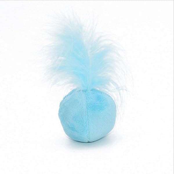 PETFAVORITES PETFAVORITES Furry Rattle Ball Cat Toy with Feather and Catnip Interactive Pom Pom Balls Soft Lightweight 2 Inch 3 Pack - View 9 of 9