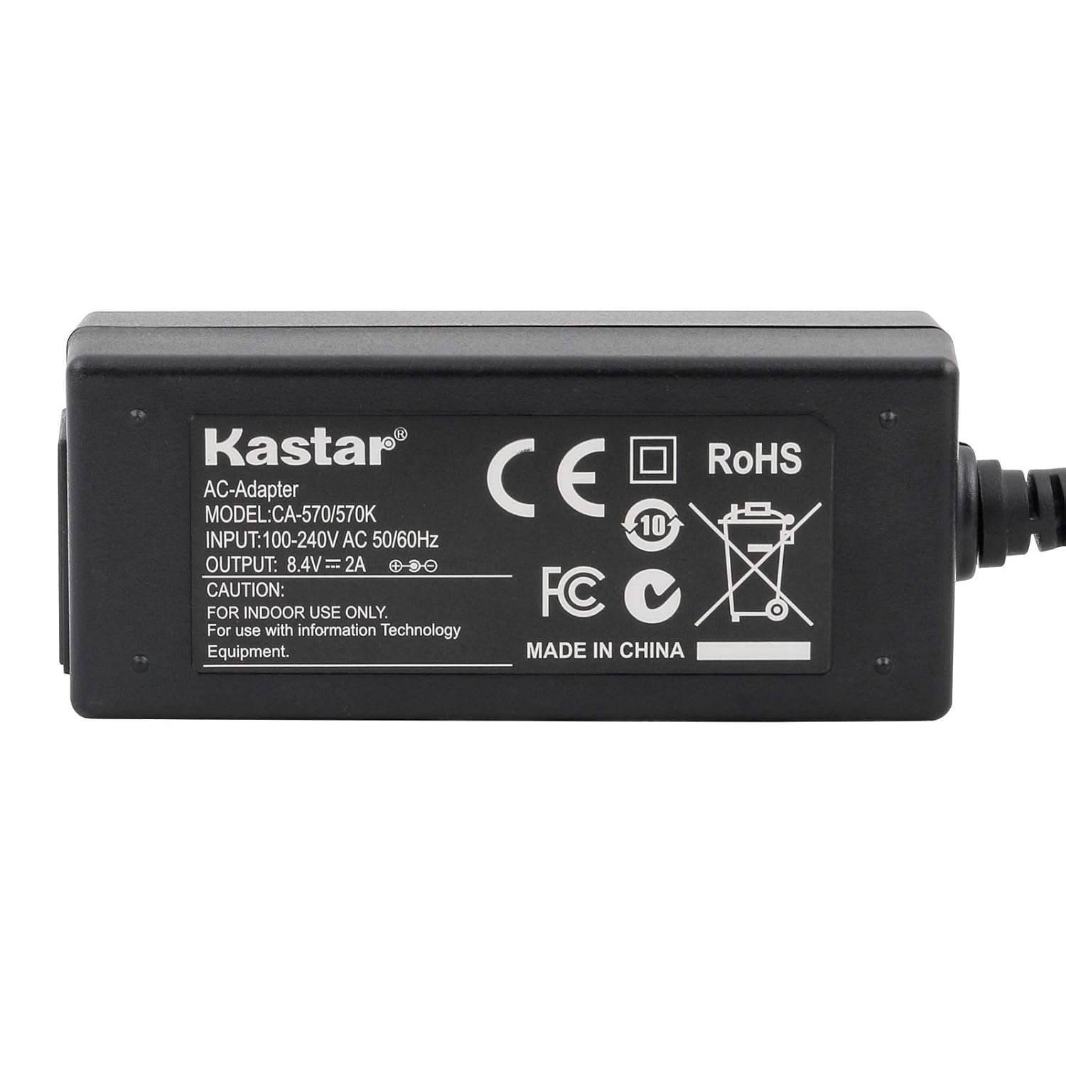Kastar Kastar AC Adaptor Charger Replacement for Canon CA570 CA570S FS200 S20 FS21 DC100 DC210 HF100 HF200 Camcorder - View 3 of 4