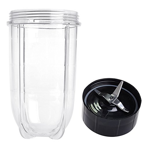 QueenTrade Replacement Cross Blade & 16oz Cup Set for Magic Bullet MB1001 - Compatible Parts for 250W Blender