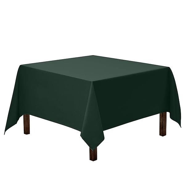 Gee Di Moda Gee Di Moda 52x52 Inch Hunter Green Tablecloth - Heavy Duty Washable Fabric for Weddings, Parties & Buffets