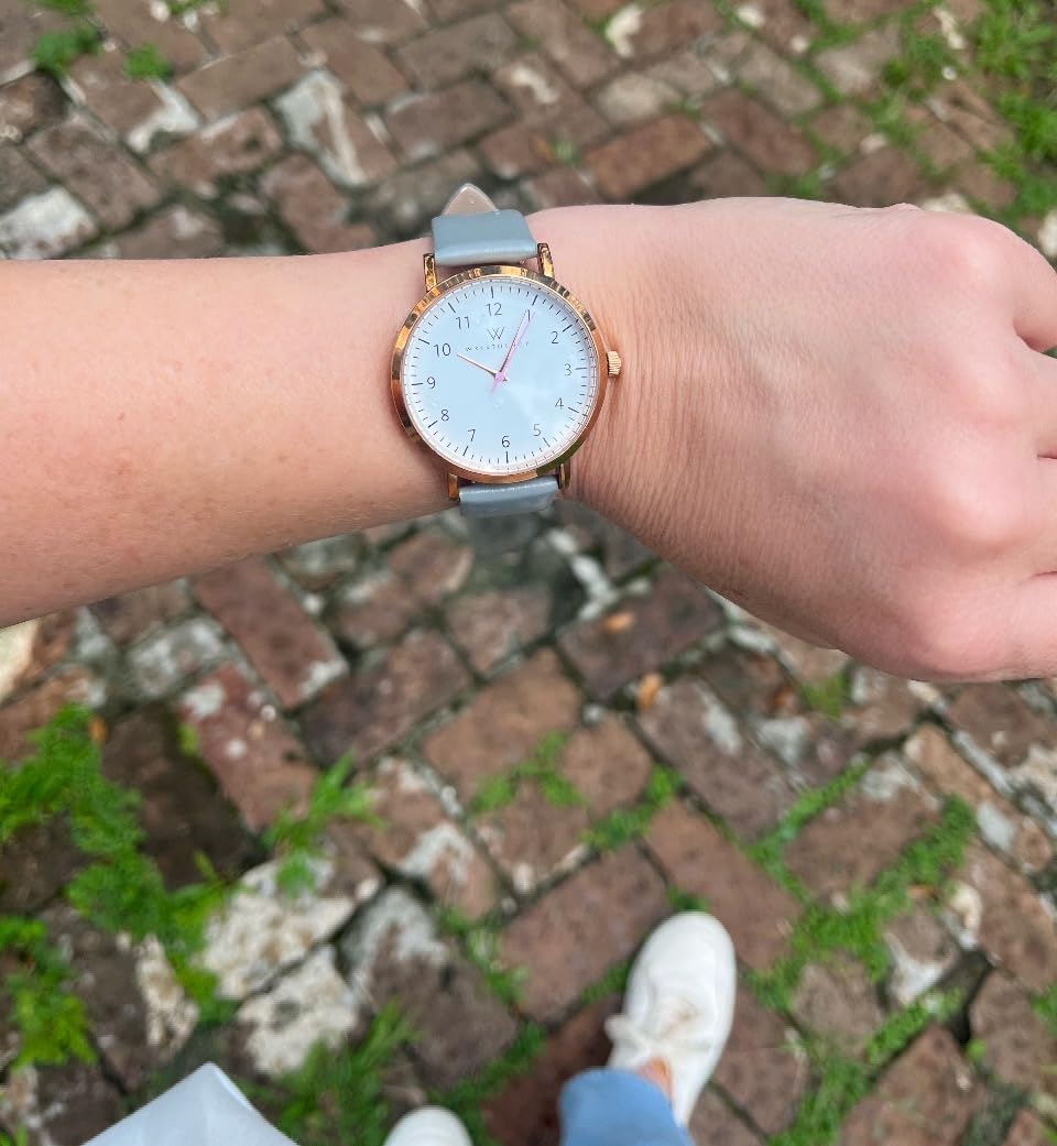 Wristology Wristology Numbers Women's Nurse Watch Rose Gold Leather Strap Easy Read Analog Large Face for Women Men Nurses Teachers OC065 - View 5 of 7