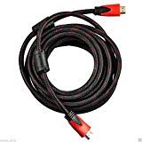 CableVantage Premium 30FT HDMI Cable for BluRay 3D DVD PS3 HDTV Xbox LCD HD TV 1080P High Speed Gold Plated Red Mesh Cord