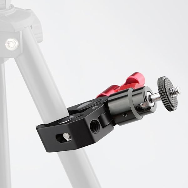 CAMVATE CAMVATE Super Clamp Articulated Mini Ball Head Mount with 1/4-20 Screw for DSLR Camera DIY Accessories Red - View 4 of 7