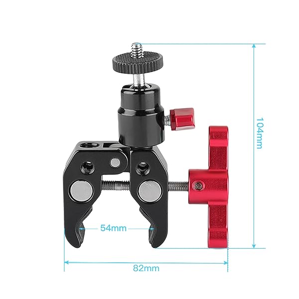 CAMVATE CAMVATE Super Clamp Articulated Mini Ball Head Mount with 1/4-20 Screw for DSLR Camera DIY Accessories Red - View 5 of 7