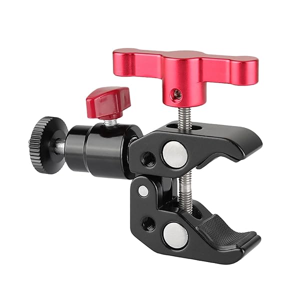 CAMVATE CAMVATE Super Clamp Articulated Mini Ball Head Mount with 1/4-20 Screw for DSLR Camera DIY Accessories Red - View 7 of 7