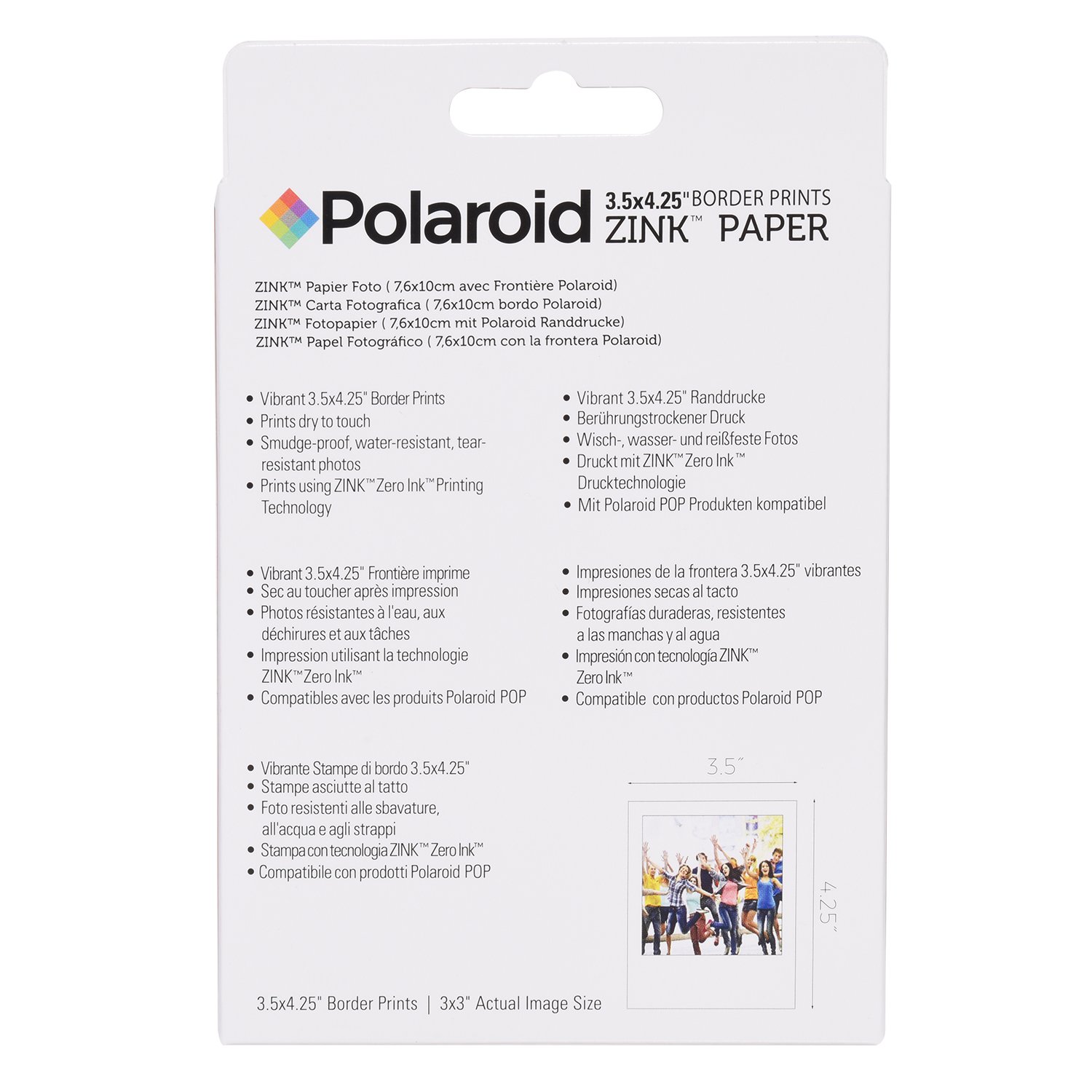 Polaroid Polaroid Premium Zink Photo Paper 3.5 x 4.25 inch 10 Sheets for Polaroid POP Instant Camera - View 7 of 7