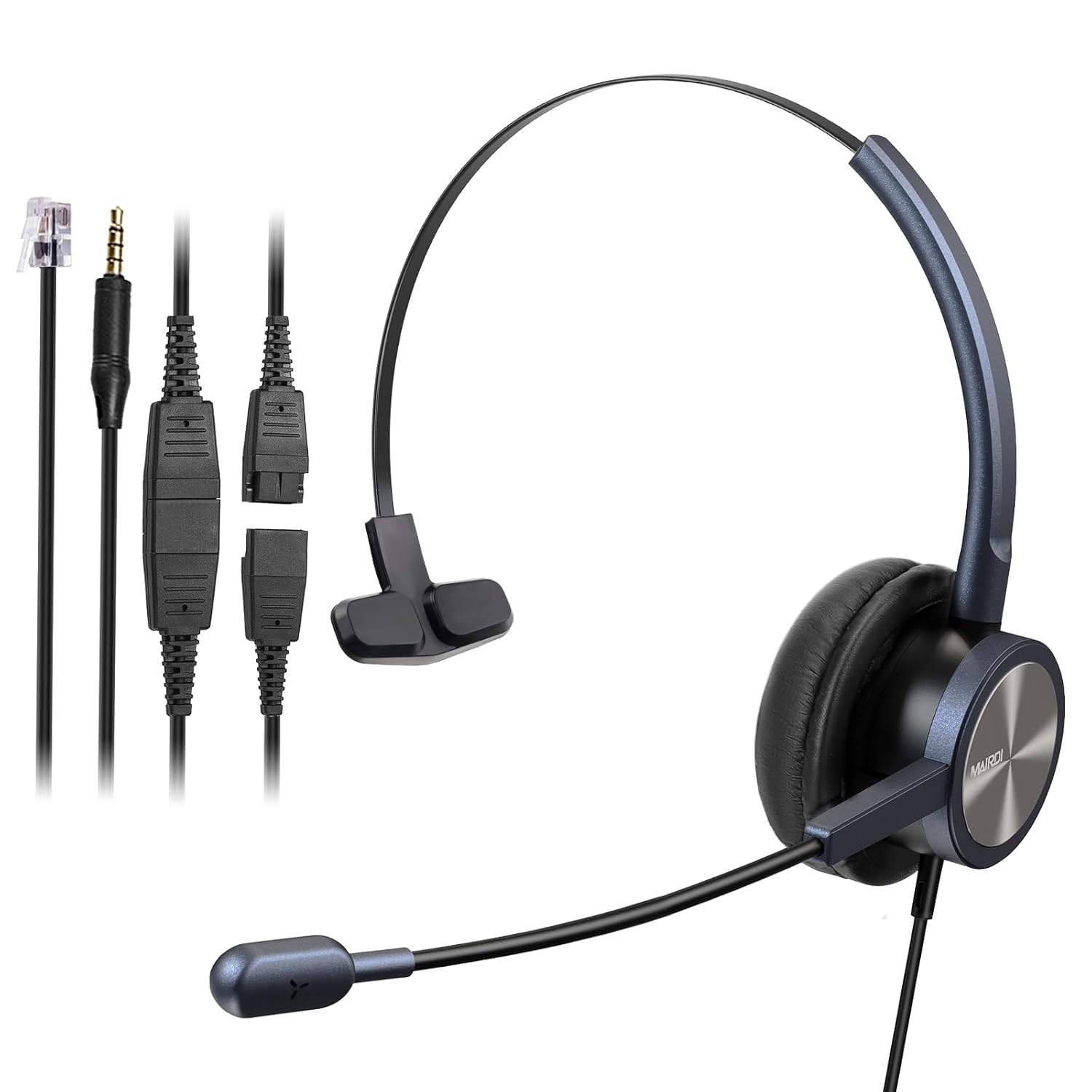 MAIRDI MAIRDI Phone Headset with RJ9 and 3.5mm Connectors for Call Center Office Deskphone and PC with Noise Canceling Microphone