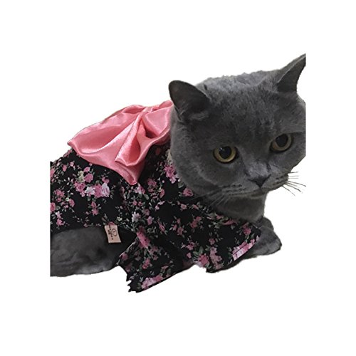 WeeH WeeH Dog Costume Halloween Cat Clothing Japan Kimono Pet Clothes for Dogs Cats Rabbits and Pigs Black Large Size - View 2 of 4