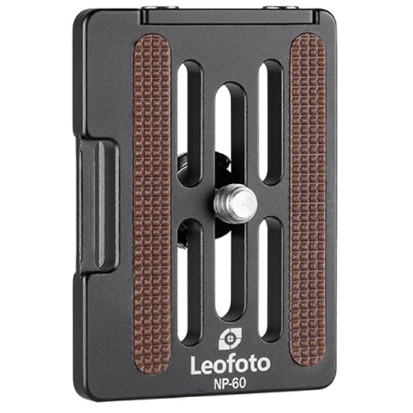 Leofoto NP-60 Anti-Slip QR Plate: Retractable Backstop, Safety Screw & Strap Slot - Arca Compatible